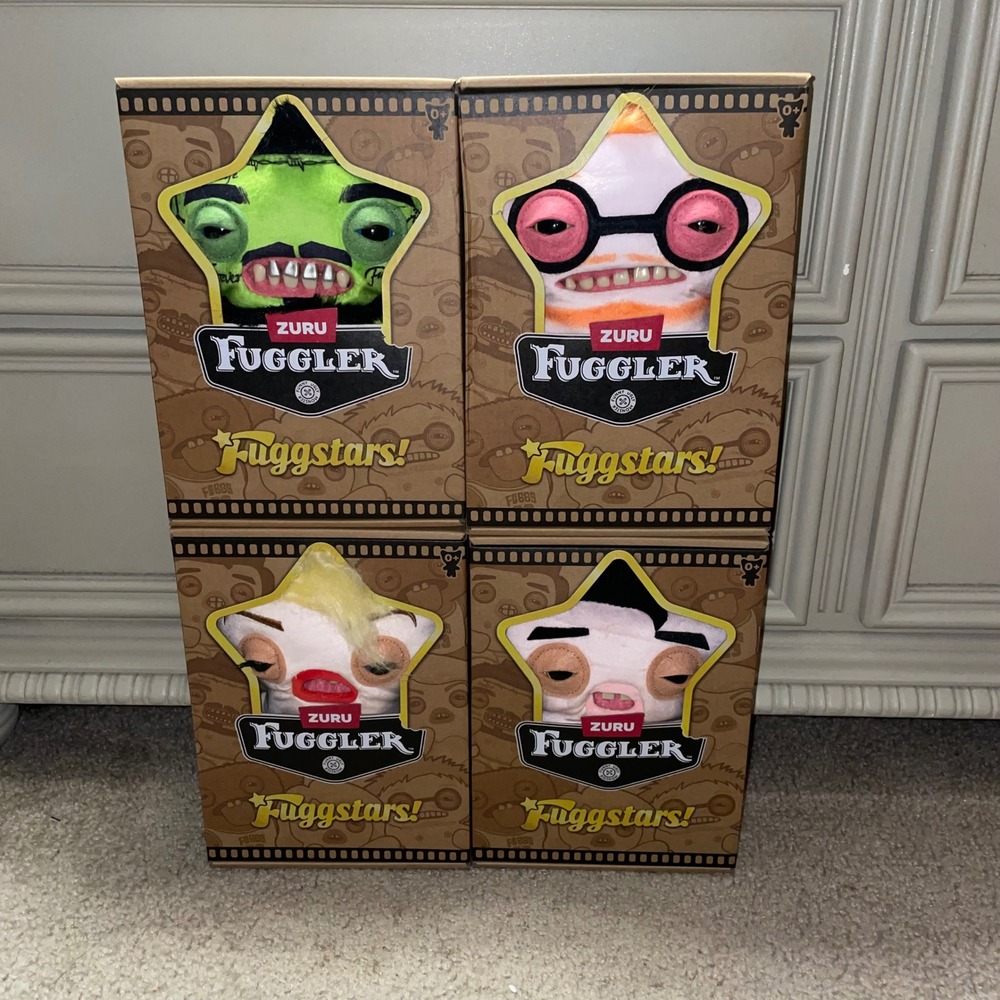 Zuru Fuggler Fuggstars Plush Monster Lot of 4 New in Box Funny Ugly Monsters